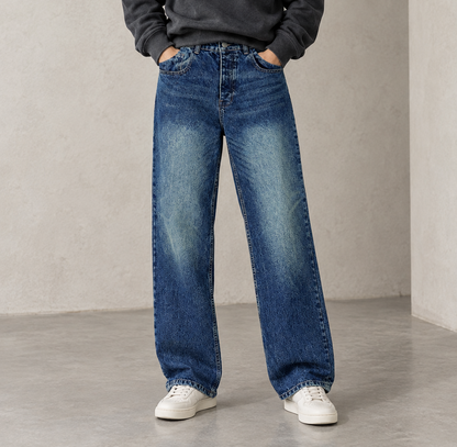GREEN VINTAGE BLUE LOOSE JEANS