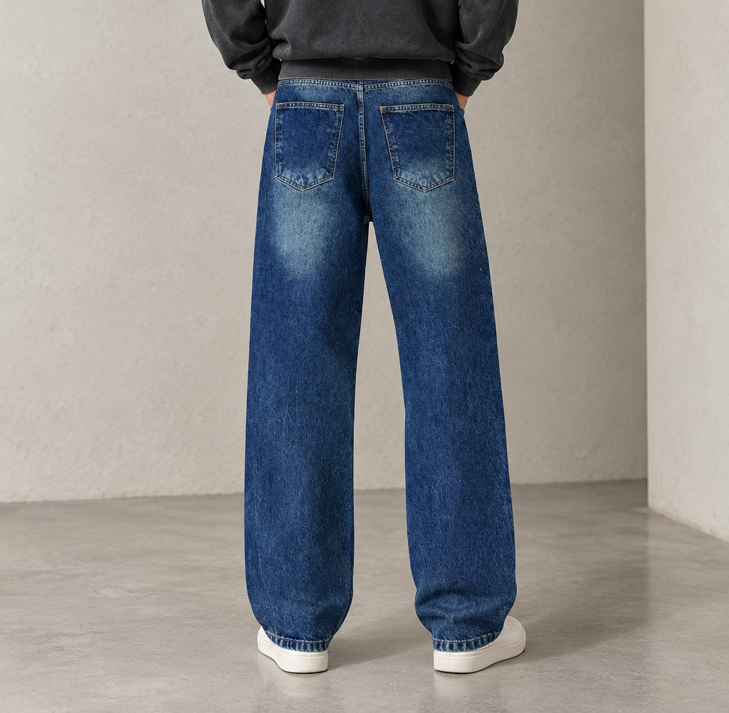 GREEN VINTAGE BLUE LOOSE JEANS