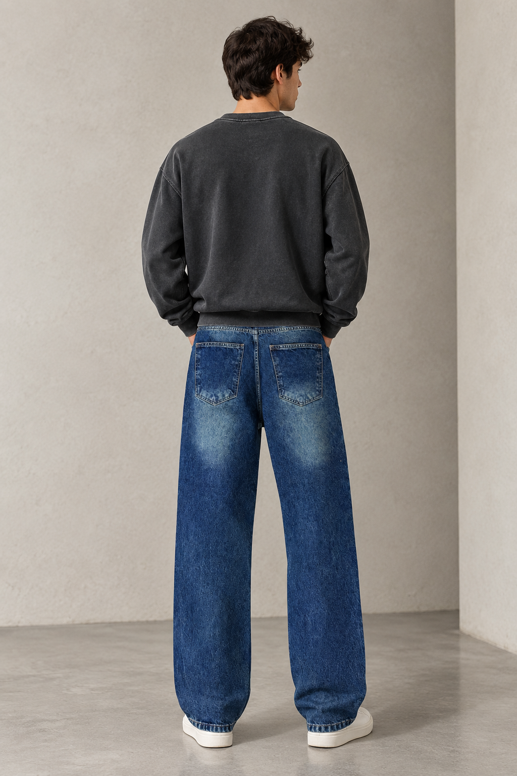 GREEN VINTAGE BLUE LOOSE JEANS