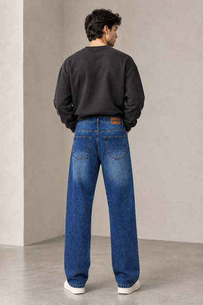 MID BLUE STRAIGHT JEANS