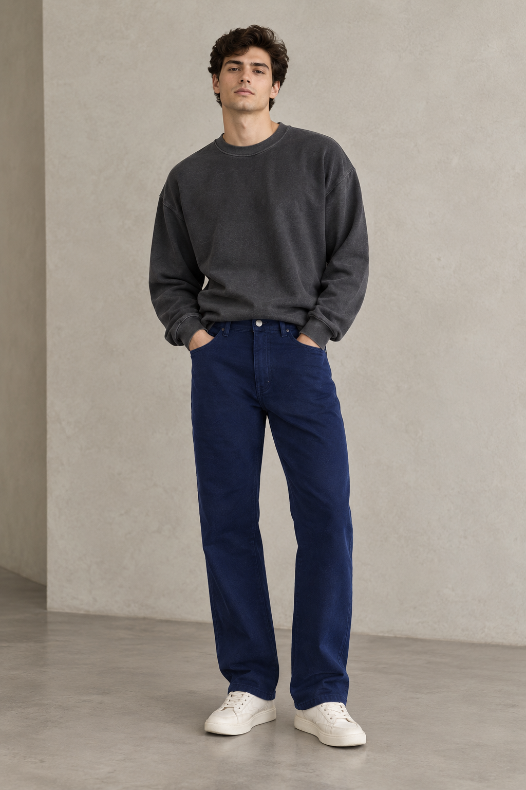NAVY BLUE STRAIGHT JEANS